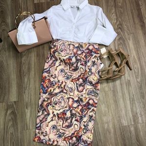 Leith multicolored pencil skirt